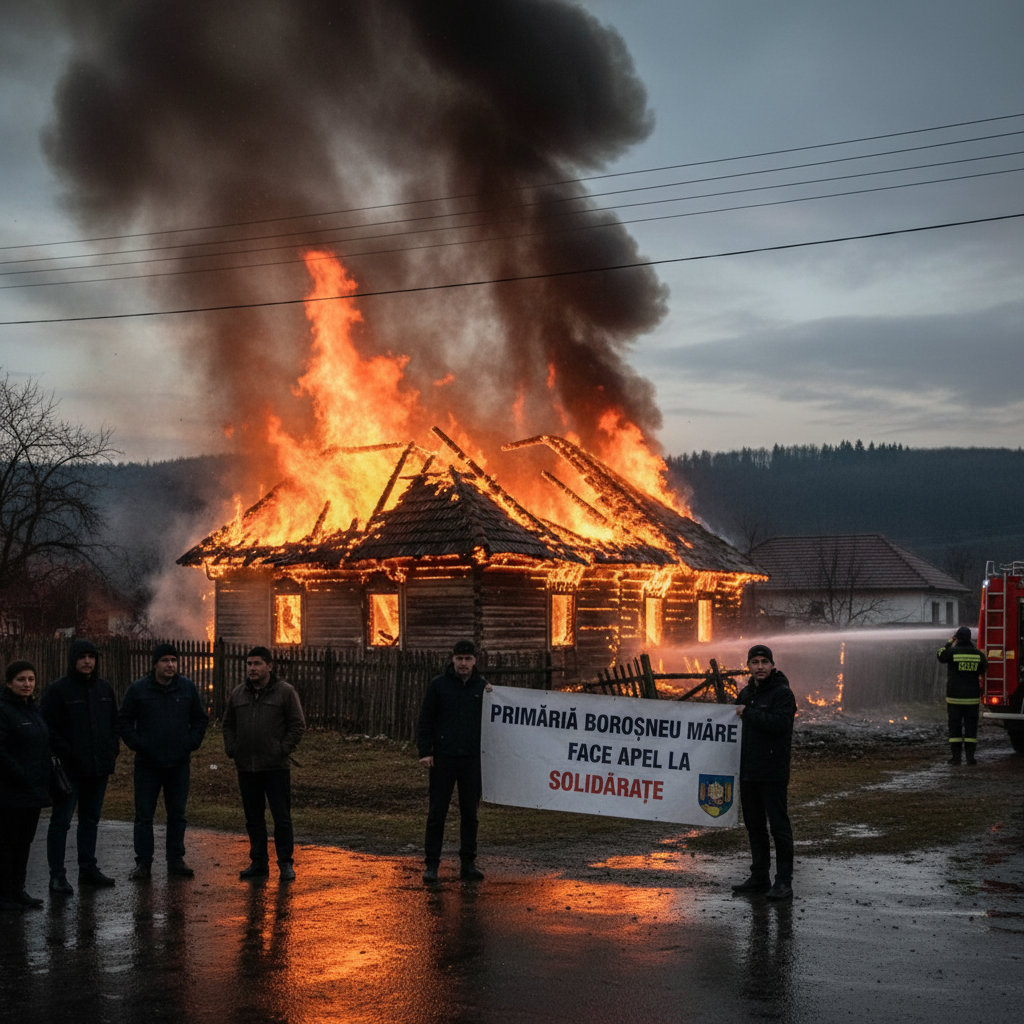 Casă distrusă de incendiu la Dobolii de Sus – Primăria Boroșneu Mare solicită sprijin comunității