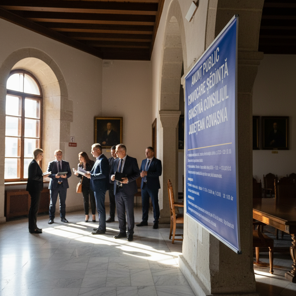 Convocare şedinţă Consiliul Judeţean Covasna – anunţ public oficial
