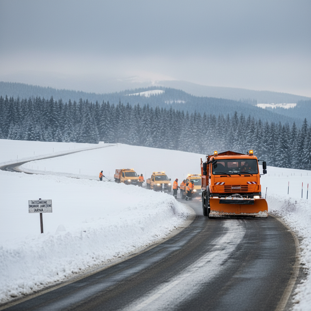 Costurile pentru întreținerea drumurilor județene pe timpul iernii se ridică la aproximativ 14,5 milioane lei