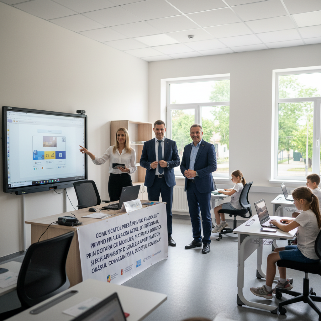 Finalizarea proiectului de modernizare a unităților de învățământ din orașul Covasna prin dotarea cu mobilier, materiale didactice și echipamente digitale
