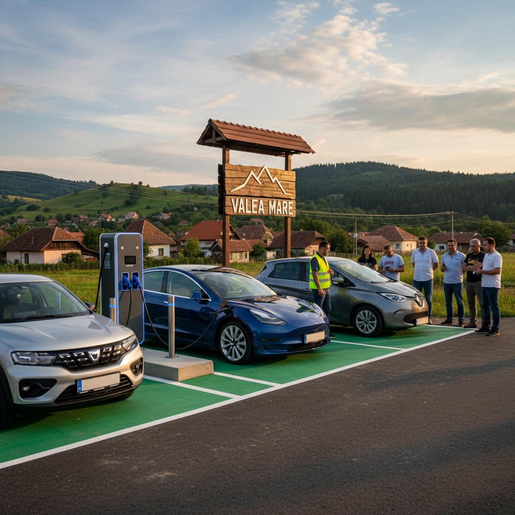 Stație nouă de încărcare pentru automobile electrice inaugurată la Valea Mare