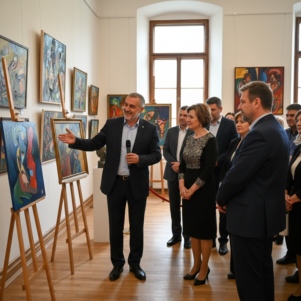 Vernisajul expoziției de artă plastică a pictorului Vasile Dohotaru, astăzi la Covasna