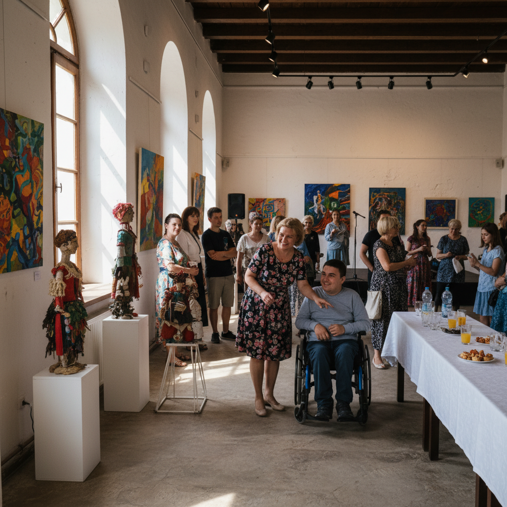 Vernisajul expoziției naționale OutsiderART dedicată artiștilor cu dizabilități, astăzi la Casa Iris din Sfântu Gheorghe